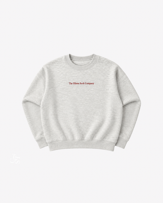 COMFIEST CREWNECK IN THE WORLD - Heather Grey + Red