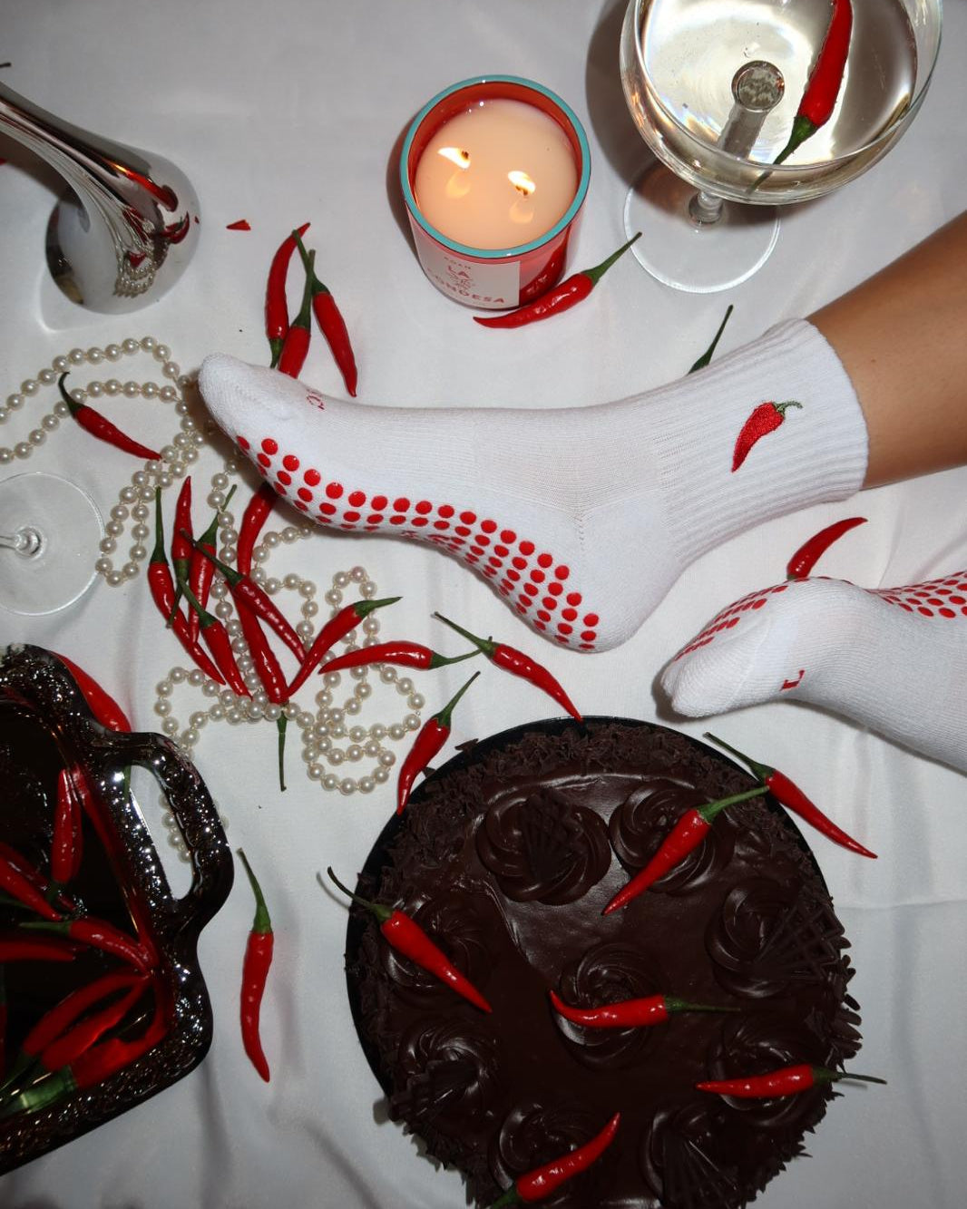 Pilates Socks - Chili Pepper